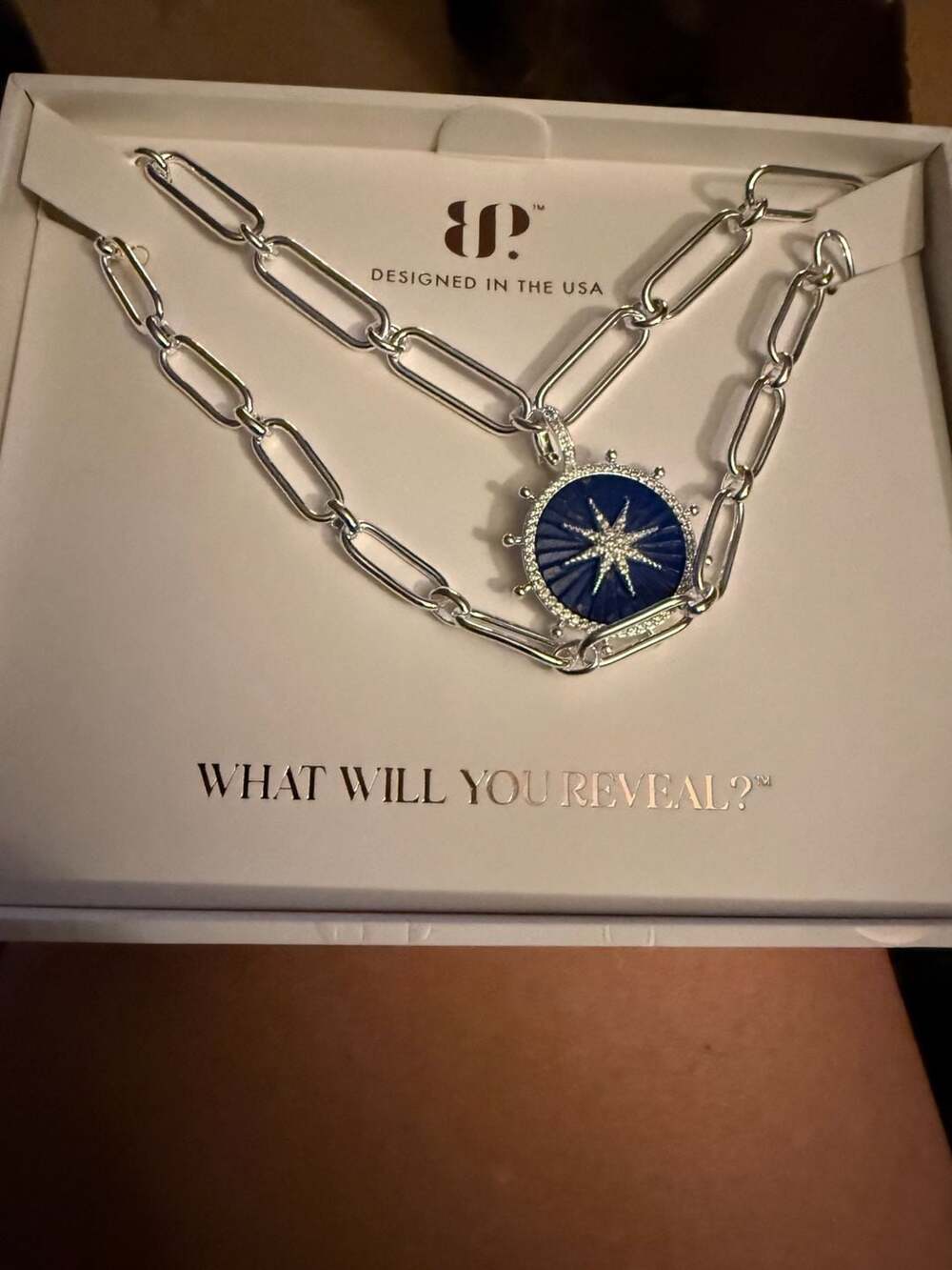 BP It Was Meant To Be You Engineered Lapis & Cubic Zirconia Silver Plated Neckla